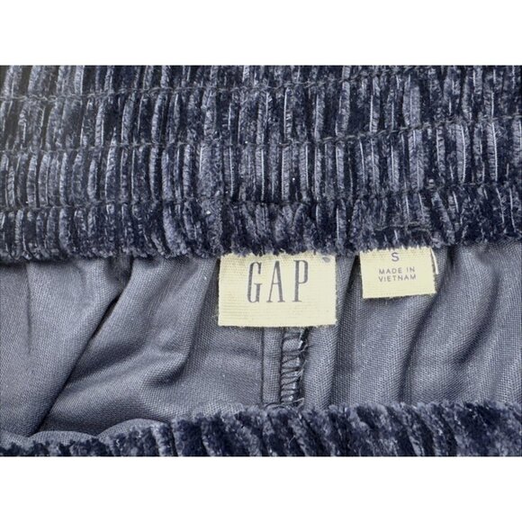 Gap Crinkle Corduroy Pants Womens Small Blue Wide Leg Barrel Elastic Waist NEW - Picture 4 of 8